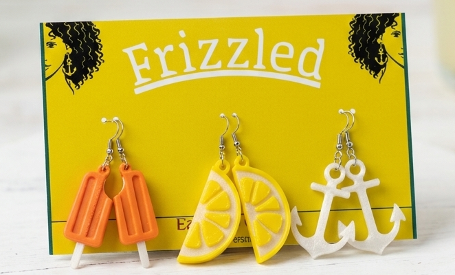 Frizzled Summer 3 Pack Earrings – Creamsicle, Lemon Slice & Anchor