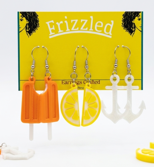 Frizzled Summer 3 Pack Earrings – Creamsicle, Lemon Slice & Anchor