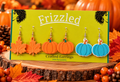 Autumn Trio - Copper Leaf, Orange & Blue Pumpkin Earrings
