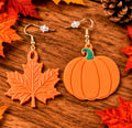 Fall Favorites - Copper Leaf & Orange Pumpkin Earrings